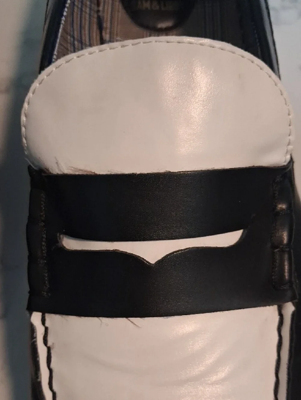 Sam & Libby Two-Tone Black and White Penny Loafers